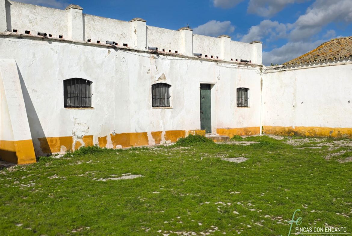 Muro que da al patio interior de la finca