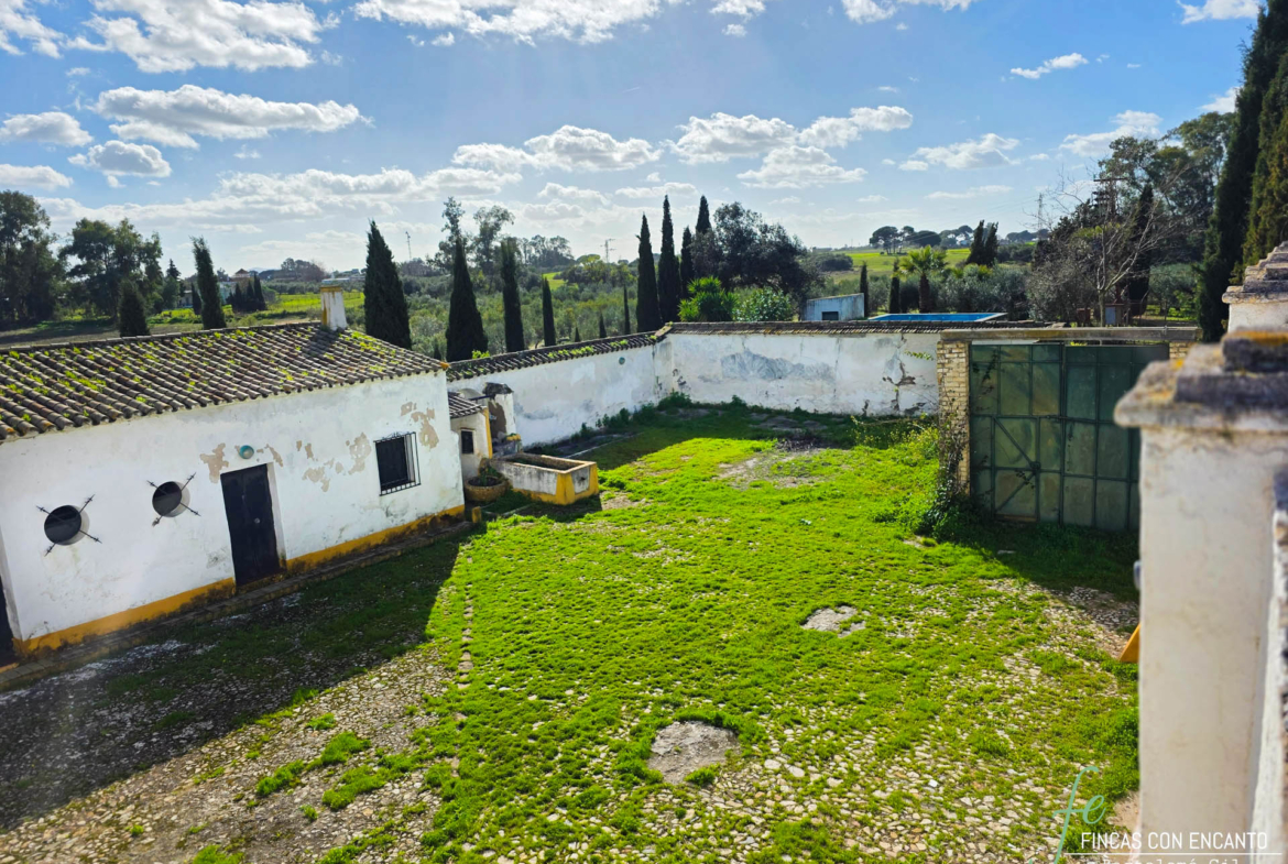 Vista aérea del patio principal
