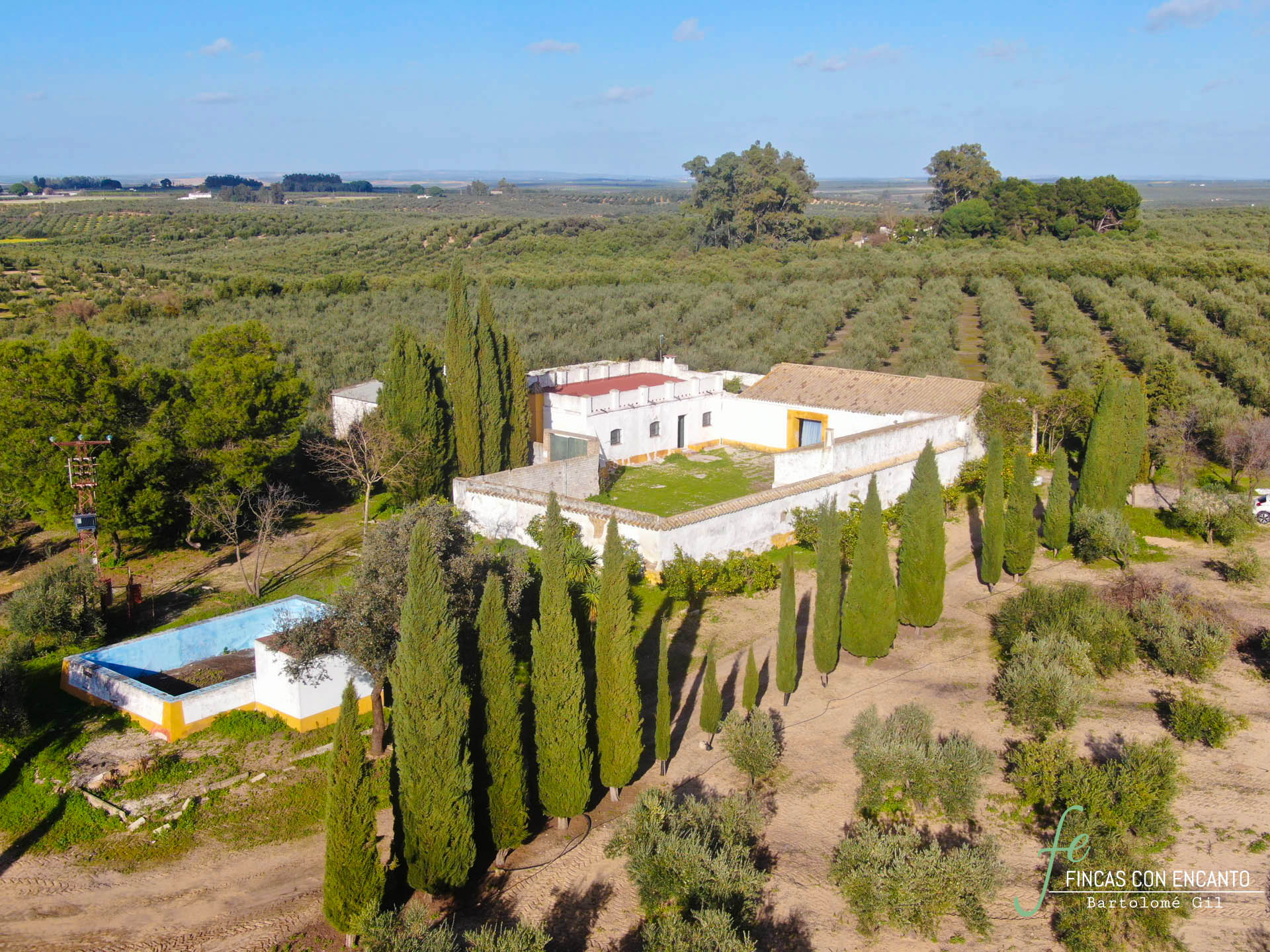 Vista aérea de la finca